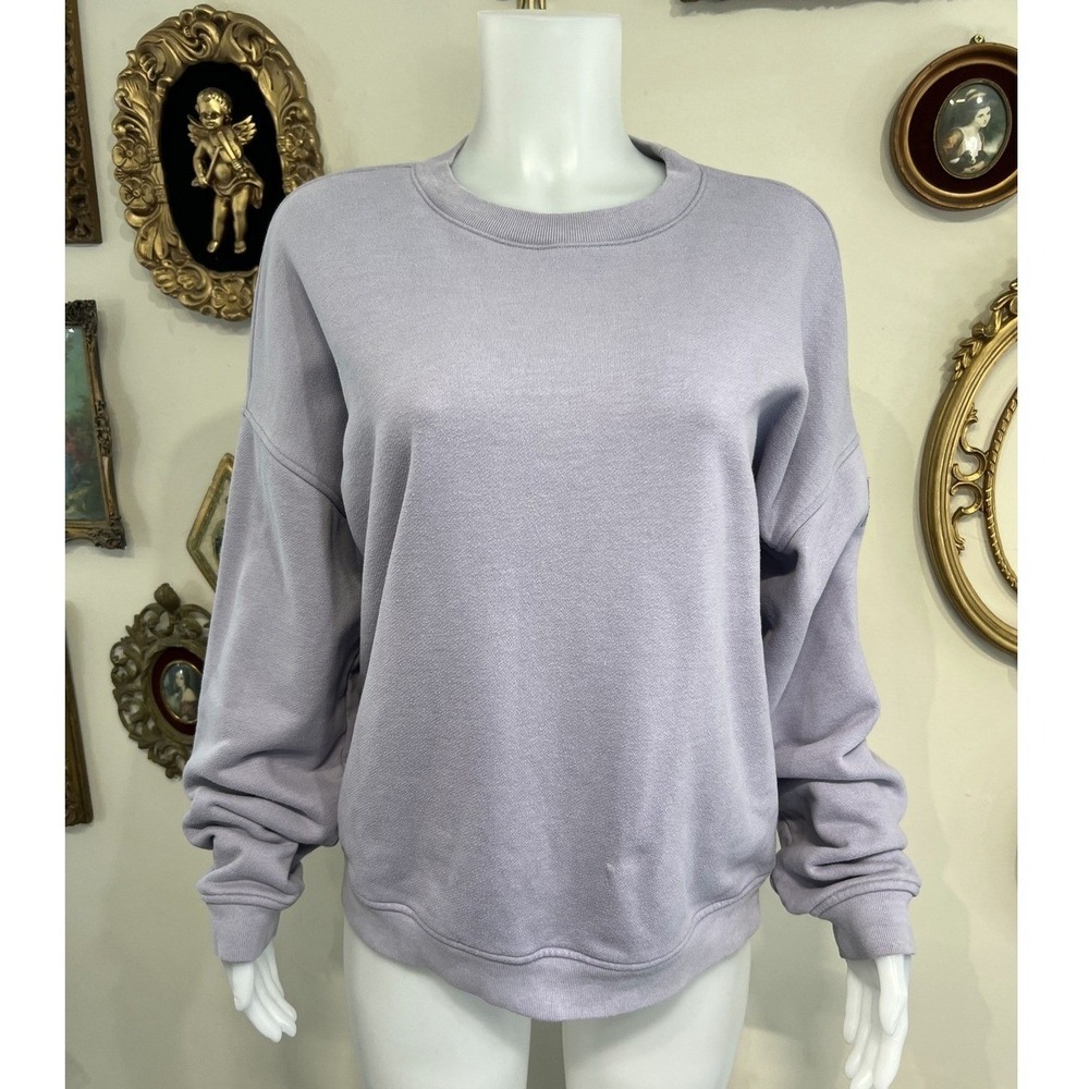Alo Yoga Lavender Purple Oversized Crewneck Sweatshirt Logo Patch Medium